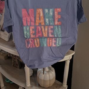 Gildan Blue Short Sleeve Tee with Colorful Print